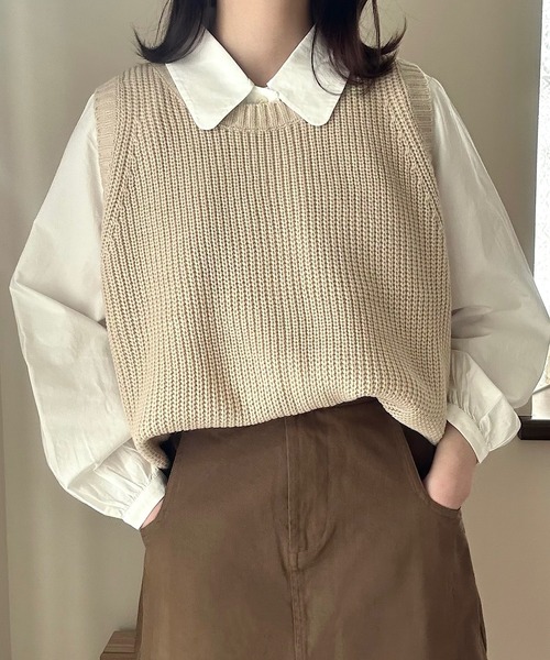 Cham.（チャム）の「Aラインフレアスカート（スカート・レディース・カーキ/オフホワイト/ブラウン・F）」の20枚目の写真