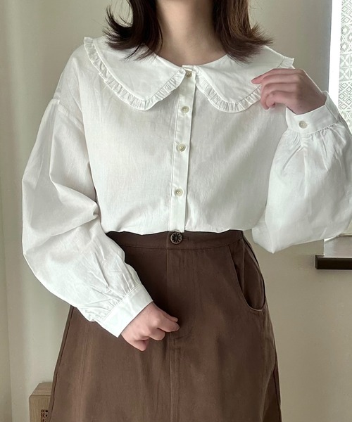 Cham.（チャム）の「Aラインフレアスカート（スカート・レディース・カーキ/オフホワイト/ブラウン・F）」の22枚目の写真