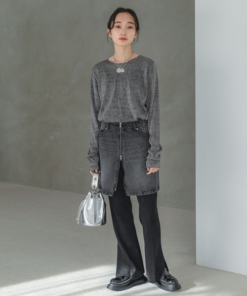 JEANASIS(ジーナシス)の「ラメテンジクシアーLS TEE/102750(Tシャツ/カットソー・レディース・ブラック系その他/シルバー/ゴールド系その他・FREE)」の9枚目の写真