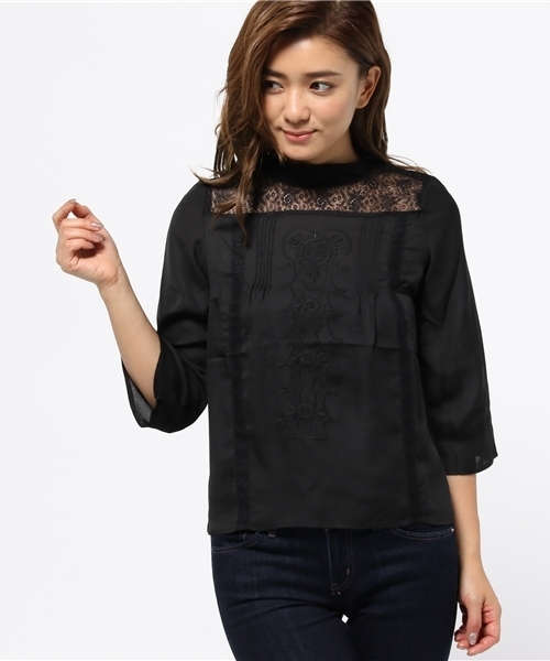 Chico（チコ）の「レース刺繍BL（シャツ/ブラウス・レディース・アイボリー/カーキ/ブラック・FREE）」の13枚目の写真