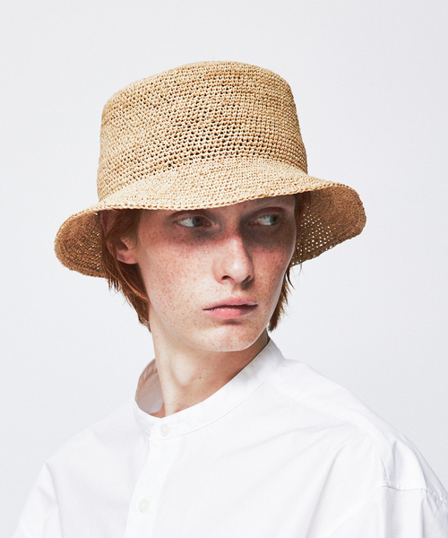 ABAHOUSE(アバハウス)の「【RUBEN/ルーベン】RAFFIA BUCKET /ラフィアバケット細編み(ハット・メンズ・ブラック/ベージュ・フリー)」の5枚目の写真