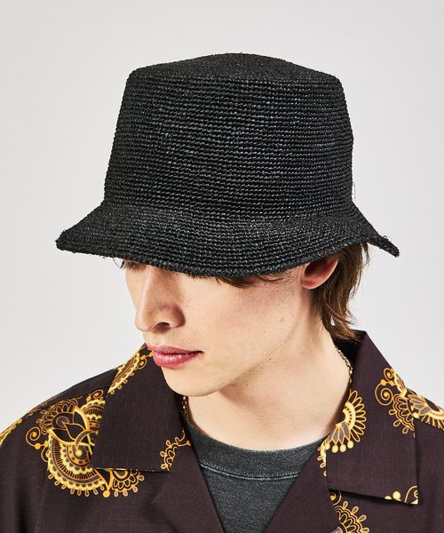 ABAHOUSE(アバハウス)の「【RUBEN/ルーベン】RAFFIA BUCKET /ラフィアバケット細編み(ハット・メンズ・ブラック/ベージュ・フリー)」の11枚目の写真