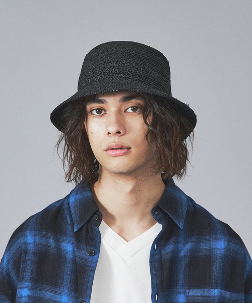 ABAHOUSE(アバハウス)の「【RUBEN/ルーベン】RAFFIA BUCKET /ラフィアバケット細編み(ハット・メンズ・ブラック/ベージュ・フリー)」の14枚目の写真