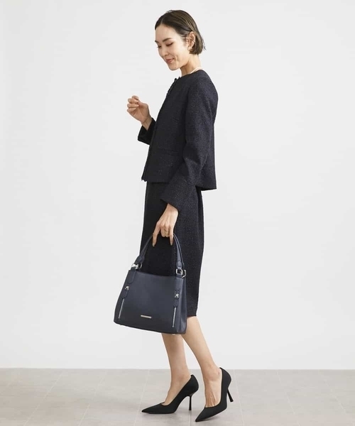 MICHEL KLEIN（ミッシェル・クラン）の「[セットアップ対応]ファンシーツイードセミタイトスカート（スカート・レディース・グレー/ネイビー・38/36/40）」の8枚目の写真