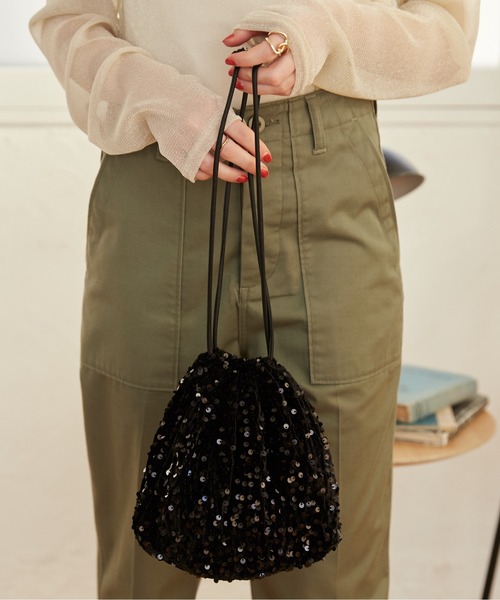 ANGIE（アンジー）の「スパンコール巾着バッグ（ハンドバッグ・レディース・ブラック/シルバー・FREE）」の14枚目の写真