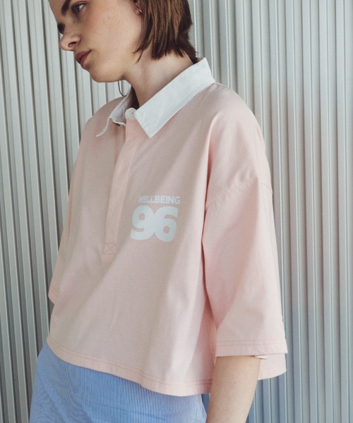 Unitage(ユニテージ)の「BIGロゴラガーTEE(Tシャツ/カットソー・レディース・ネイビー/ピンク・FREE)」の2枚目の写真