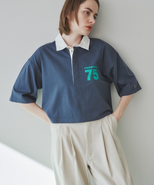 Unitage(ユニテージ)の「BIGロゴラガーTEE(Tシャツ/カットソー・レディース・ネイビー/ピンク・FREE)」の8枚目の写真