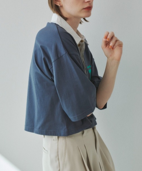 Unitage(ユニテージ)の「BIGロゴラガーTEE(Tシャツ/カットソー・レディース・ネイビー/ピンク・FREE)」の9枚目の写真