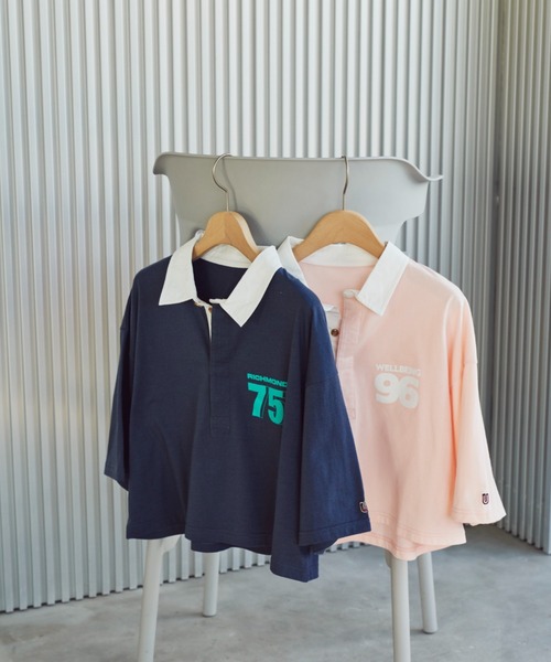 Unitage(ユニテージ)の「BIGロゴラガーTEE(Tシャツ/カットソー・レディース・ネイビー/ピンク・FREE)」の14枚目の写真