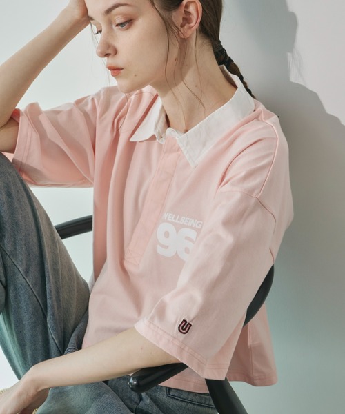 Unitage(ユニテージ)の「BIGロゴラガーTEE(Tシャツ/カットソー・レディース・ネイビー/ピンク・FREE)」の22枚目の写真