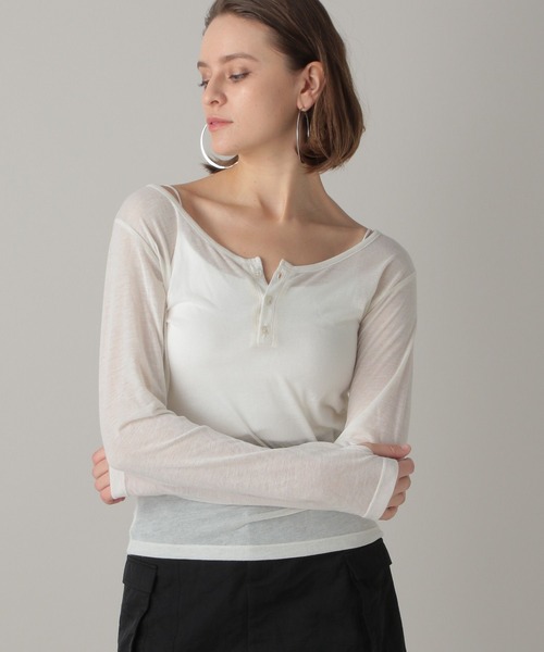 セール】【2024SS】シアーヘンリーネックプルオーバー（Tシャツ