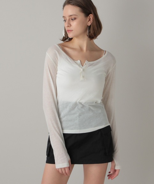 セール】【2024SS】シアーヘンリーネックプルオーバー（Tシャツ