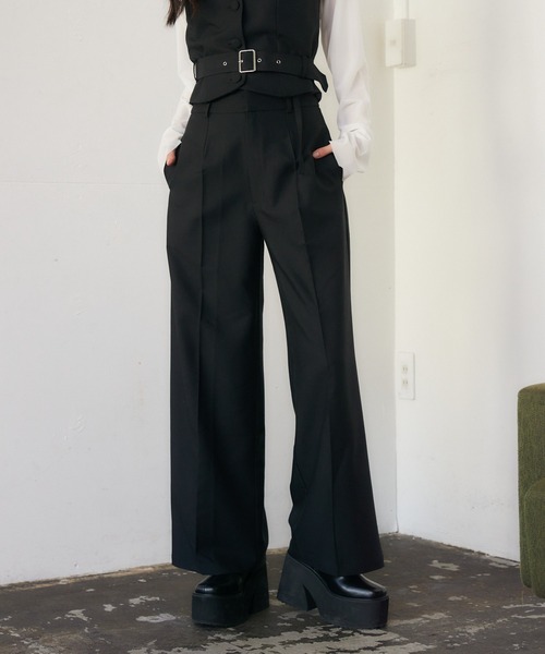 ENVYM（アンビー）の「バックスリットスラックスパンツ（スラックス・レディース・グレー/ブラック・MEDIUM/SMALL）」の9枚目の写真