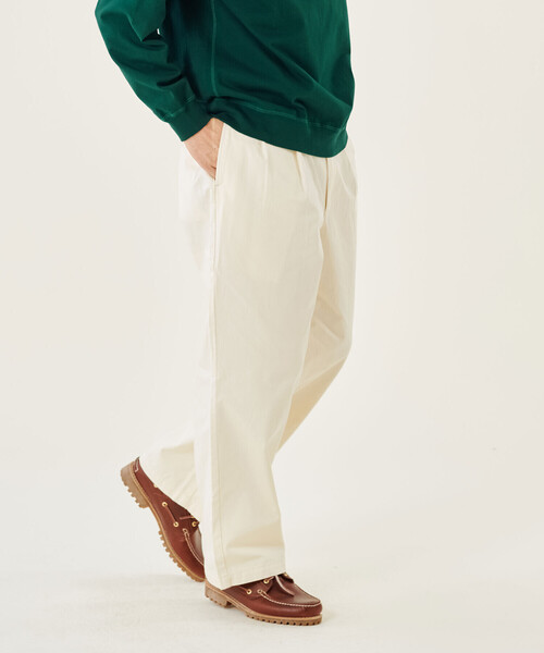 GYMPHLEX(ジムフレックス)の「Gymphlex | コットンチノ 2タック イージーパンツ MEN(チノパンツ・メンズ・オフホワイト/ベージュ/ブラック・L/M/S)」の2枚目の写真