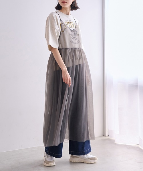 ROPE' PICNIC(ロペピクニック)の「バックリボンチュールキャミワンピース(ワンピース・レディース・オフホワイト/ブラック/チャコールグレー・38)」の17枚目の写真