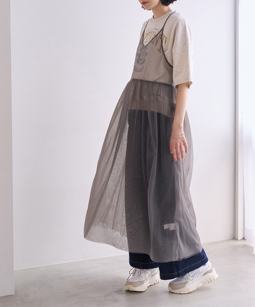 ROPE' PICNIC(ロペピクニック)の「バックリボンチュールキャミワンピース(ワンピース・レディース・オフホワイト/ブラック/チャコールグレー・38)」の18枚目の写真