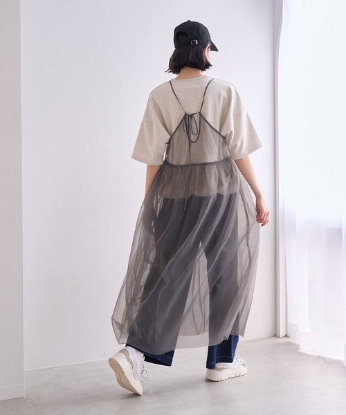 ROPE' PICNIC(ロペピクニック)の「バックリボンチュールキャミワンピース(ワンピース・レディース・オフホワイト/ブラック/チャコールグレー・38)」の19枚目の写真