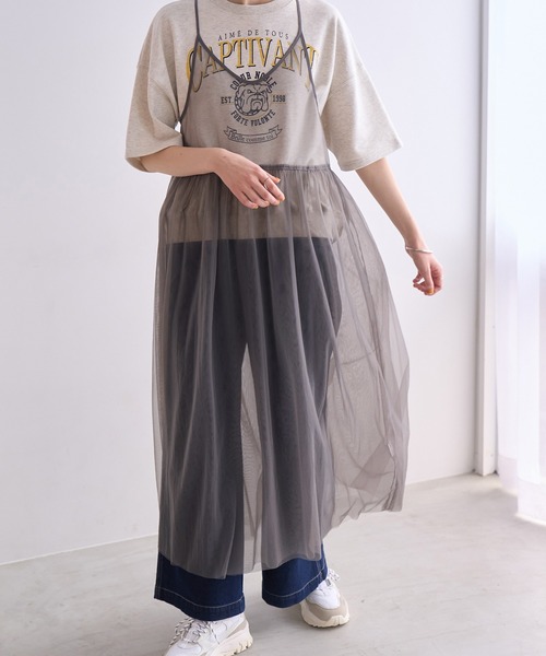 ROPE' PICNIC(ロペピクニック)の「バックリボンチュールキャミワンピース(ワンピース・レディース・オフホワイト/ブラック/チャコールグレー・38)」の20枚目の写真