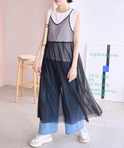 ROPE' PICNIC(ロペピクニック)の「バックリボンチュールキャミワンピース(ワンピース・レディース・オフホワイト/ブラック/チャコールグレー・38)」の21枚目の写真