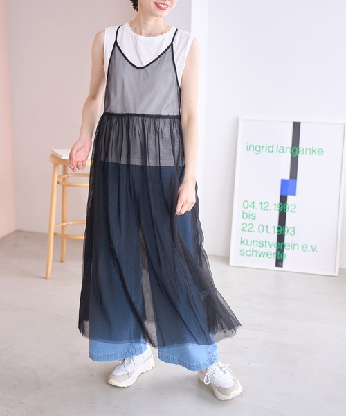 ROPE' PICNIC(ロペピクニック)の「バックリボンチュールキャミワンピース(ワンピース・レディース・オフホワイト/ブラック/チャコールグレー・38)」の22枚目の写真