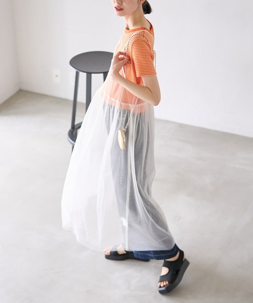 ROPE' PICNIC(ロペピクニック)の「バックリボンチュールキャミワンピース(ワンピース・レディース・オフホワイト/ブラック/チャコールグレー・38)」の8枚目の写真