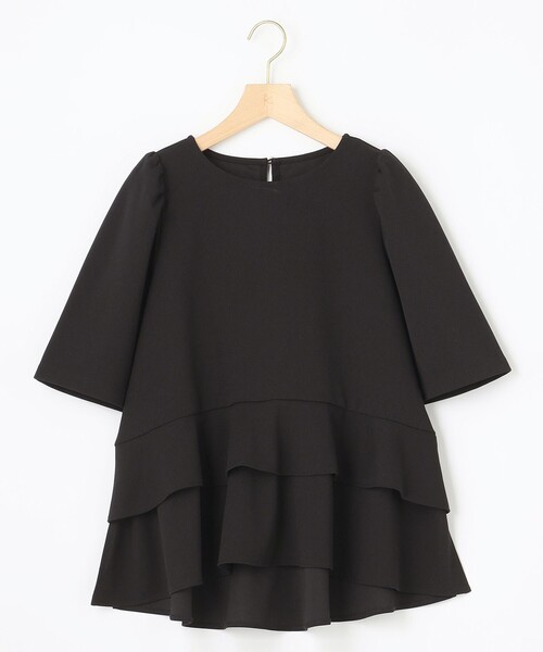 組曲（クミキョク）の「ジョーゼットジャージーフリルブラウス（シャツ/ブラウス・レディース・ブラウン系/ブラック系/ベージュ系/ライトグレー系/サックスブルー系/ネイビー系9・3/2）」の17枚目の写真