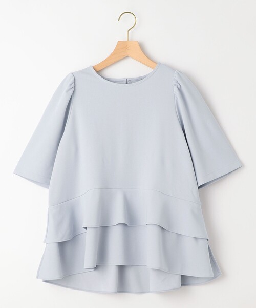 組曲（クミキョク）の「ジョーゼットジャージーフリルブラウス（シャツ/ブラウス・レディース・ブラウン系/ブラック系/ベージュ系/ライトグレー系/サックスブルー系/ネイビー系9・3/2）」の15枚目の写真