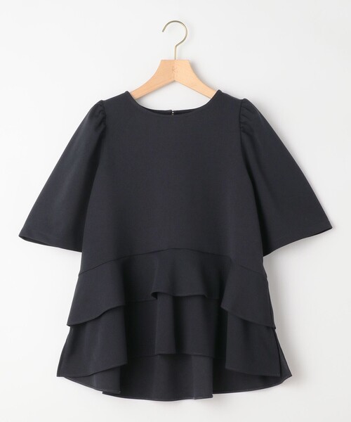 組曲（クミキョク）の「ジョーゼットジャージーフリルブラウス（シャツ/ブラウス・レディース・ブラウン系/ブラック系/ベージュ系/ライトグレー系/サックスブルー系/ネイビー系9・3/2）」の14枚目の写真