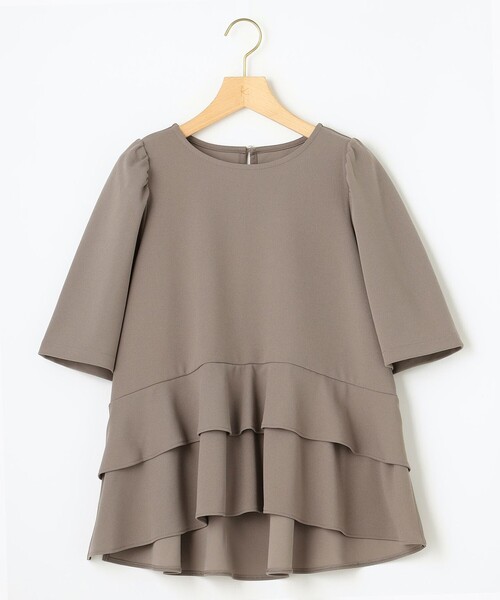 組曲（クミキョク）の「ジョーゼットジャージーフリルブラウス（シャツ/ブラウス・レディース・ブラウン系/ブラック系/ベージュ系/ライトグレー系/サックスブルー系/ネイビー系9・3/2）」の13枚目の写真