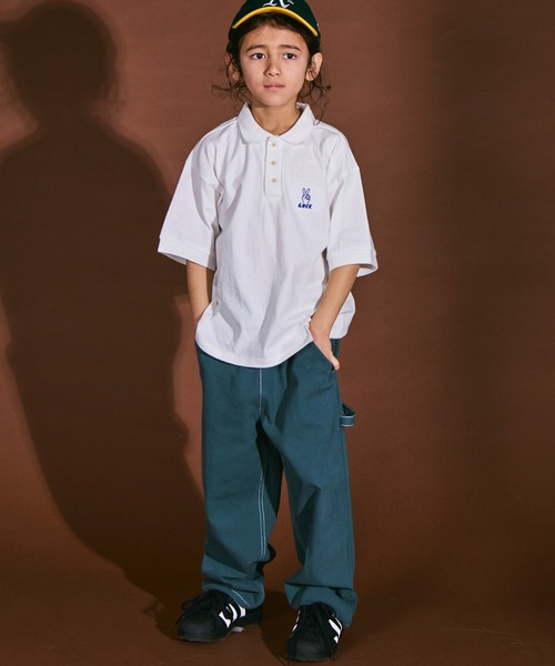 PAIRMANON STREET（ペアマノンストリート）の「【PAIRMANON STREET】ビッグシルエット ワンポイント 刺繍 半袖 ポロシャツ（ポロシャツ・キッズ・イエロー系その他/ブラック系その他/グリーン系その他/ベージュ系その他/ホワイト系その他・100/150/130/140/110/90/120）」の7枚目の写真