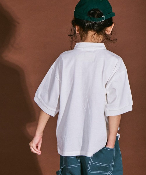 PAIRMANON STREET（ペアマノンストリート）の「【PAIRMANON STREET】ビッグシルエット ワンポイント 刺繍 半袖 ポロシャツ（ポロシャツ・キッズ・イエロー系その他/ブラック系その他/グリーン系その他/ベージュ系その他/ホワイト系その他・100/150/130/140/110/90/120）」の8枚目の写真