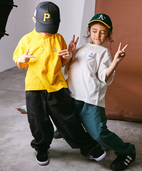 PAIRMANON STREET（ペアマノンストリート）の「【PAIRMANON STREET】ビッグシルエット ワンポイント 刺繍 半袖 ポロシャツ（ポロシャツ・キッズ・イエロー系その他/ブラック系その他/グリーン系その他/ベージュ系その他/ホワイト系その他・100/150/130/140/110/90/120）」の9枚目の写真