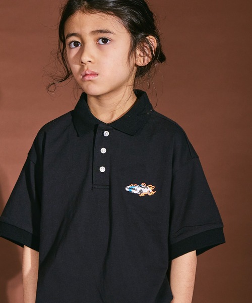 PAIRMANON STREET（ペアマノンストリート）の「【PAIRMANON STREET】ビッグシルエット ワンポイント 刺繍 半袖 ポロシャツ（ポロシャツ・キッズ・イエロー系その他/ブラック系その他/グリーン系その他/ベージュ系その他/ホワイト系その他・100/150/130/140/110/90/120）」の10枚目の写真