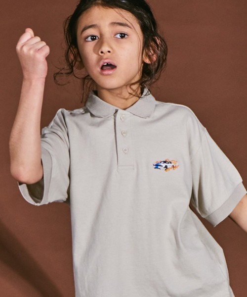 PAIRMANON STREET（ペアマノンストリート）の「【PAIRMANON STREET】ビッグシルエット ワンポイント 刺繍 半袖 ポロシャツ（ポロシャツ・キッズ・イエロー系その他/ブラック系その他/グリーン系その他/ベージュ系その他/ホワイト系その他・100/150/130/140/110/90/120）」の13枚目の写真