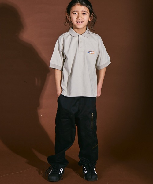 PAIRMANON STREET（ペアマノンストリート）の「【PAIRMANON STREET】ビッグシルエット ワンポイント 刺繍 半袖 ポロシャツ（ポロシャツ・キッズ・イエロー系その他/ブラック系その他/グリーン系その他/ベージュ系その他/ホワイト系その他・100/150/130/140/110/90/120）」の14枚目の写真