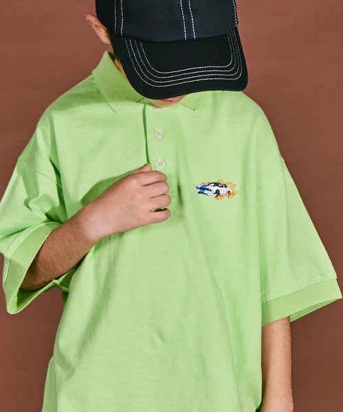 PAIRMANON STREET（ペアマノンストリート）の「【PAIRMANON STREET】ビッグシルエット ワンポイント 刺繍 半袖 ポロシャツ（ポロシャツ・キッズ・イエロー系その他/ブラック系その他/グリーン系その他/ベージュ系その他/ホワイト系その他・100/150/130/140/110/90/120）」の15枚目の写真