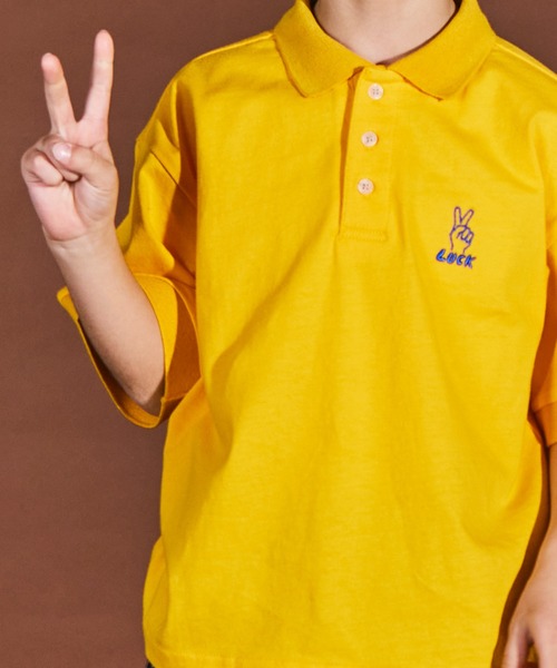 PAIRMANON STREET（ペアマノンストリート）の「【PAIRMANON STREET】ビッグシルエット ワンポイント 刺繍 半袖 ポロシャツ（ポロシャツ・キッズ・イエロー系その他/ブラック系その他/グリーン系その他/ベージュ系その他/ホワイト系その他・100/150/130/140/110/90/120）」の18枚目の写真