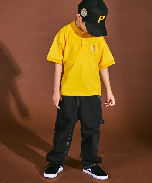 PAIRMANON STREET（ペアマノンストリート）の「【PAIRMANON STREET】ビッグシルエット ワンポイント 刺繍 半袖 ポロシャツ（ポロシャツ・キッズ・イエロー系その他/ブラック系その他/グリーン系その他/ベージュ系その他/ホワイト系その他・100/150/130/140/110/90/120）」の20枚目の写真
