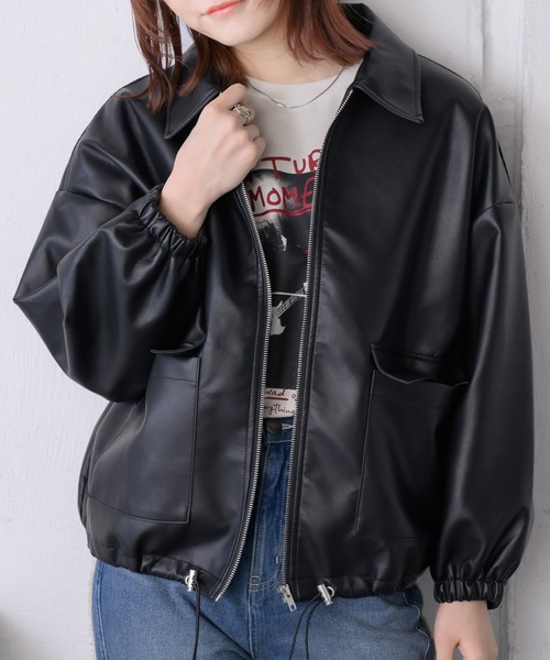 RETRO GIRL(レトロガール)の「裾ドロストFレザーJK(その他アウター・レディース・ブラック・FREE)」の19枚目の写真