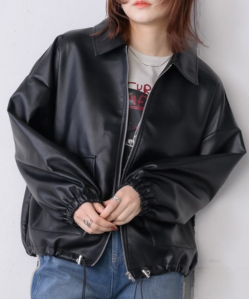 RETRO GIRL(レトロガール)の「裾ドロストFレザーJK(その他アウター・レディース・ブラック・FREE)」の20枚目の写真