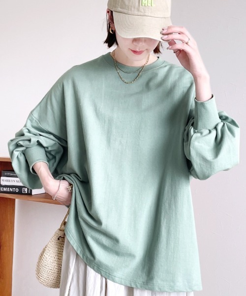 reca(レカ)の「ボリュームスリーブプルオーバー(Tシャツ/カットソー・レディース・ブラック/オフホワイト/ミント・FREE)」の3枚目の写真