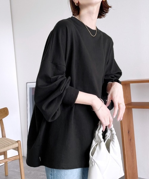 reca(レカ)の「ボリュームスリーブプルオーバー(Tシャツ/カットソー・レディース・ブラック/オフホワイト/ミント・FREE)」の5枚目の写真