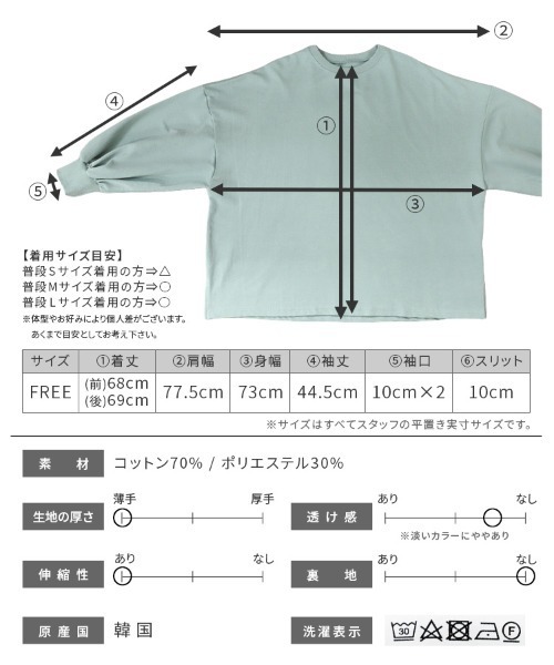 reca(レカ)の「ボリュームスリーブプルオーバー(Tシャツ/カットソー・レディース・ブラック/オフホワイト/ミント・FREE)」の19枚目の写真