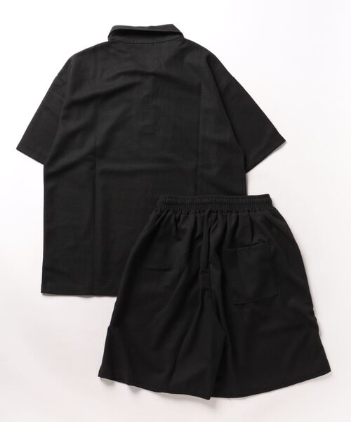【NOWLE】半袖 ポロカラー シャツ/イージーショーツ セットアップ NOWLE】半袖 ポロカラー シャツ/イージーショーツ セットアップ