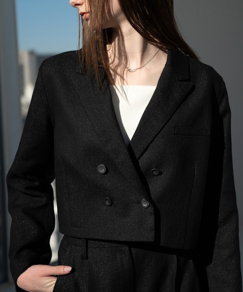 ジャケット・アウター short lame linen twill peaked lapel JK セール】short lame linen twill peaked lapel JK（その他