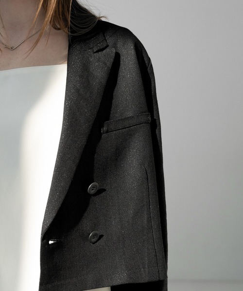 ジャケット・アウター short lame linen twill peaked lapel JK セール】short lame linen twill peaked lapel JK（その他