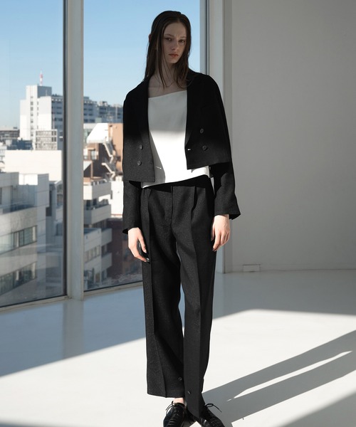 セール】short lame linen twill peaked lapel JK（その他