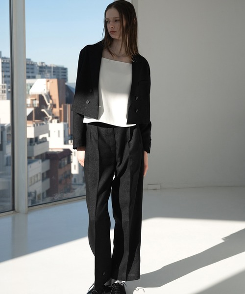 ジャケット・アウター short lame linen twill peaked lapel JK セール】short lame linen twill peaked lapel JK（その他