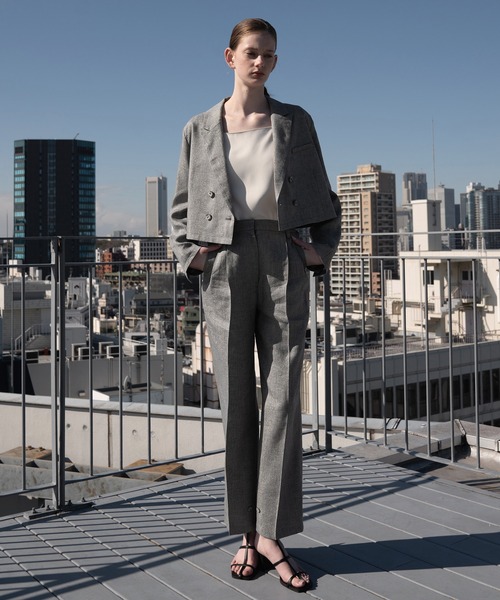 セール】short lame linen twill peaked lapel JK（その他