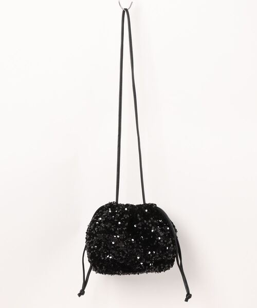 tood.(トード)の「【tood.】スパンコール 巾着ポシェット ショルダーバッグ(ショルダーバッグ・レディース・ブラック/マルチ/シルバー・FREE)」の5枚目の写真